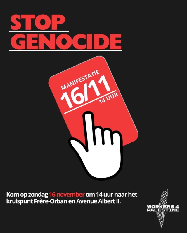 🖍 Zet 16 november vetgedrukt rood in je agenda en kom samen met je collega's om de regering tot actie te bewegen.
📣 Kom om 14.00 uur naar het kruispunt van Frère-Orban en de Albert II-laan!
Deel het bericht 🙌